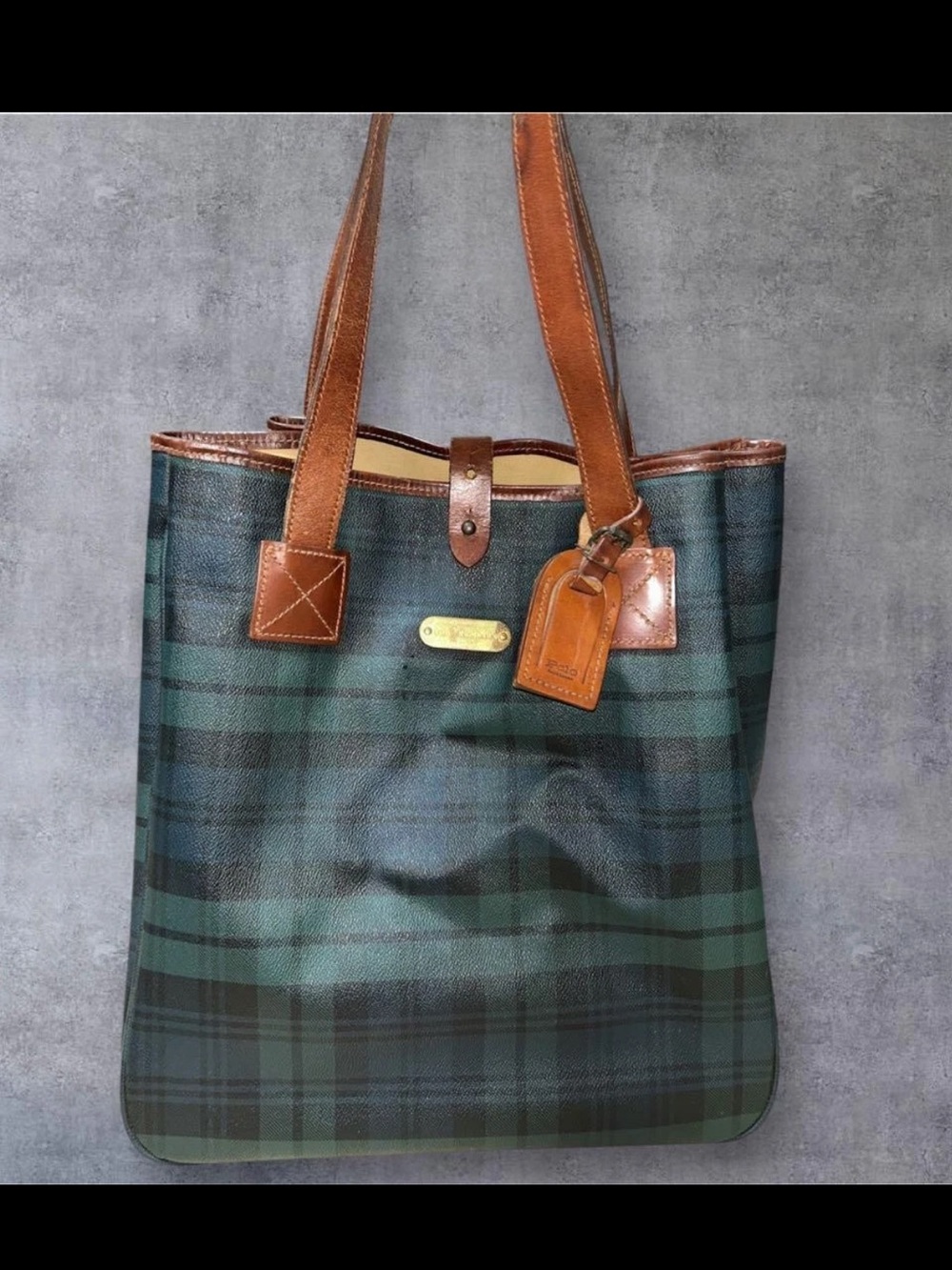 Vintage Polo Ralph Lauren Plaid Tote Bag